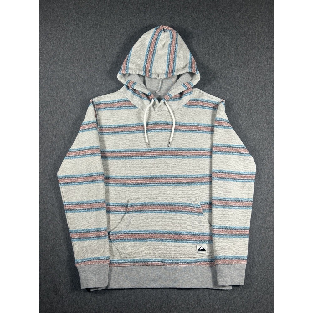 Quiksilver Striped Baja Style Pullover Hoodie Size Small
